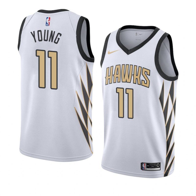 city white trae young 2018 19 men'sjersey