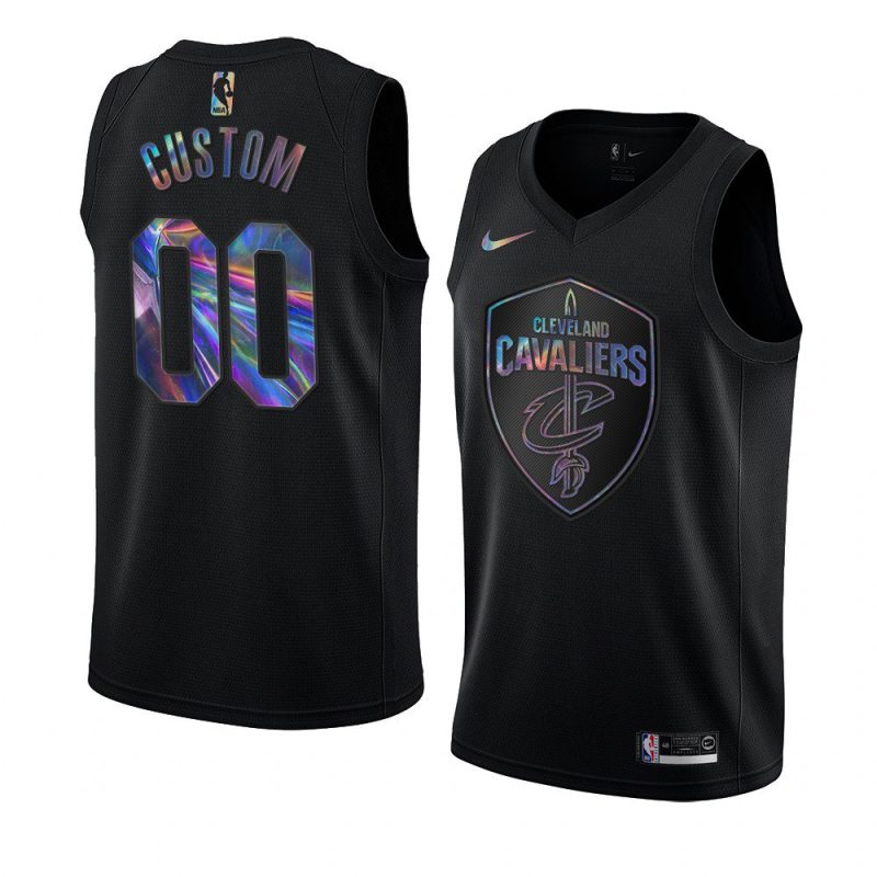 cleveland cavaliers custom black iridescent holographic jersey