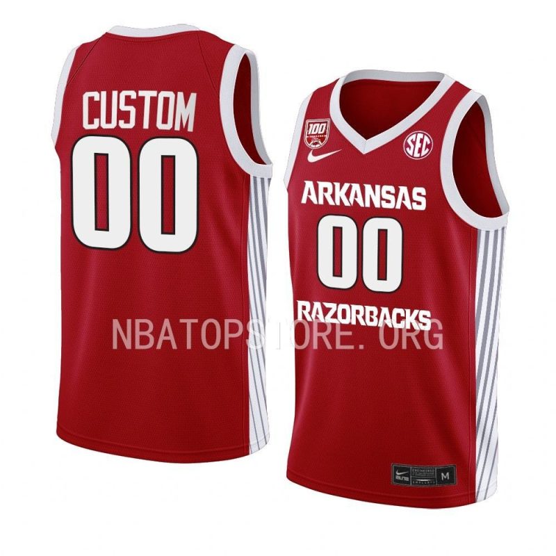 custom 100 season jersey college basketball red 2022 23