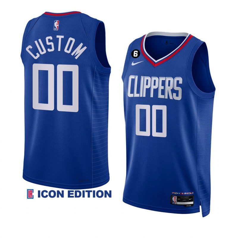 custom clippersjersey 2022 23icon edition royalno.6 patch