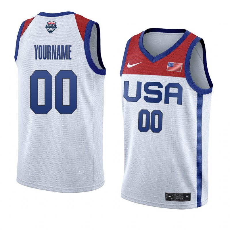 custom home basketball jeysey tokyo olympics white 2021