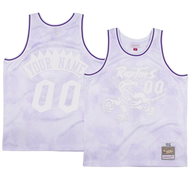 custom raptors jersey hardwood classics white cloudy skies men's 1998 99