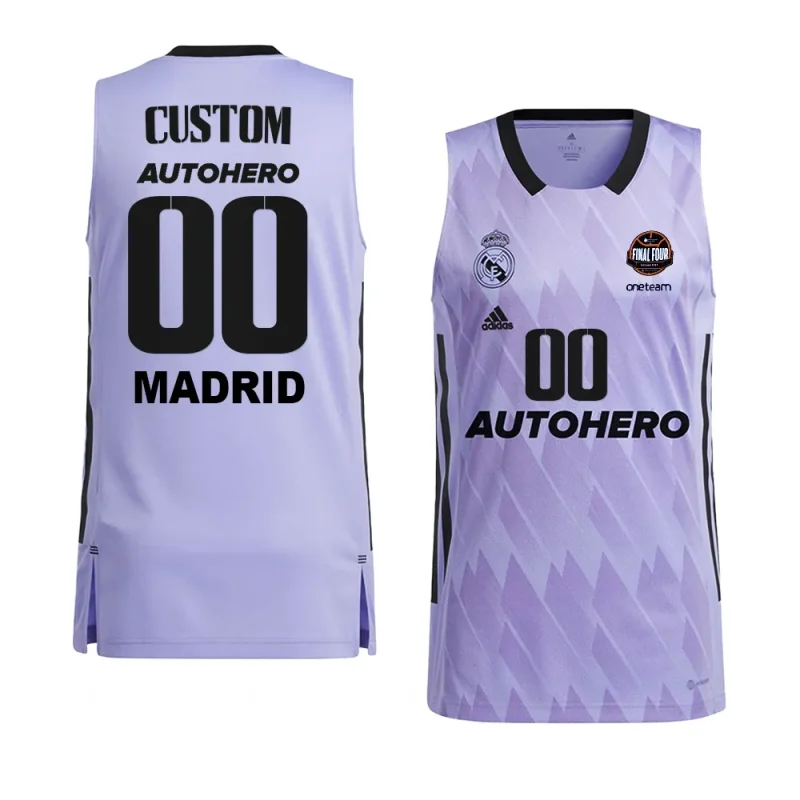 custom real madrid 11th euroleague champions purplejersey purple