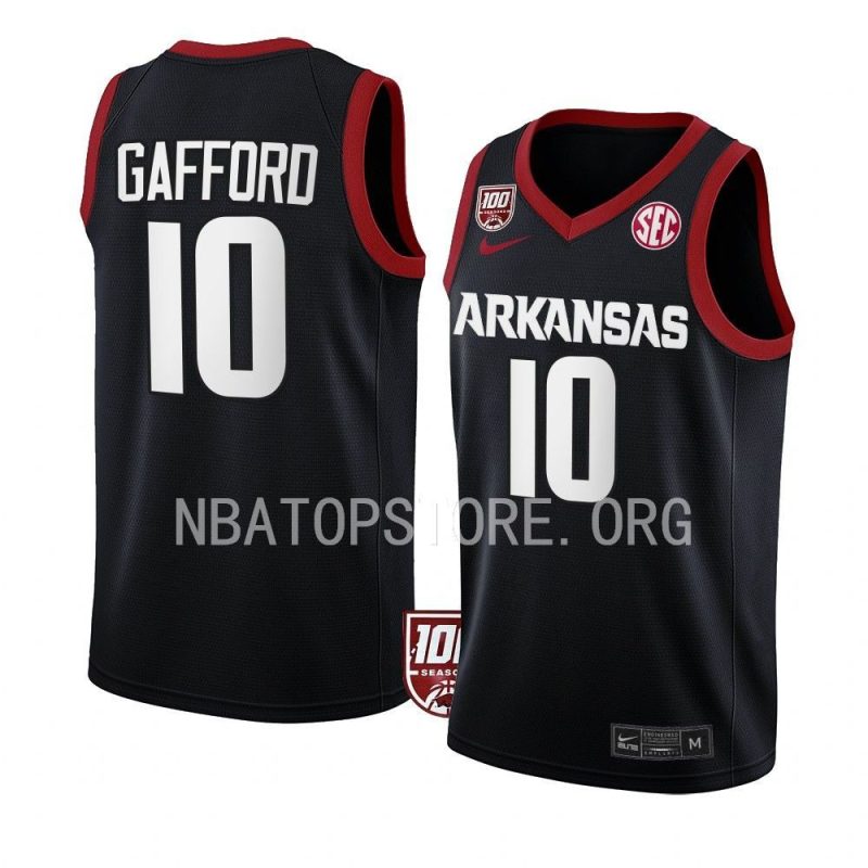 daniel gafford college basketball jersey 100 season black
