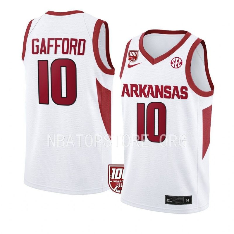 daniel gafford college basketball jersey 100 season white