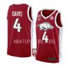 davonte davis college basketball jersey 100 season red 2022 23