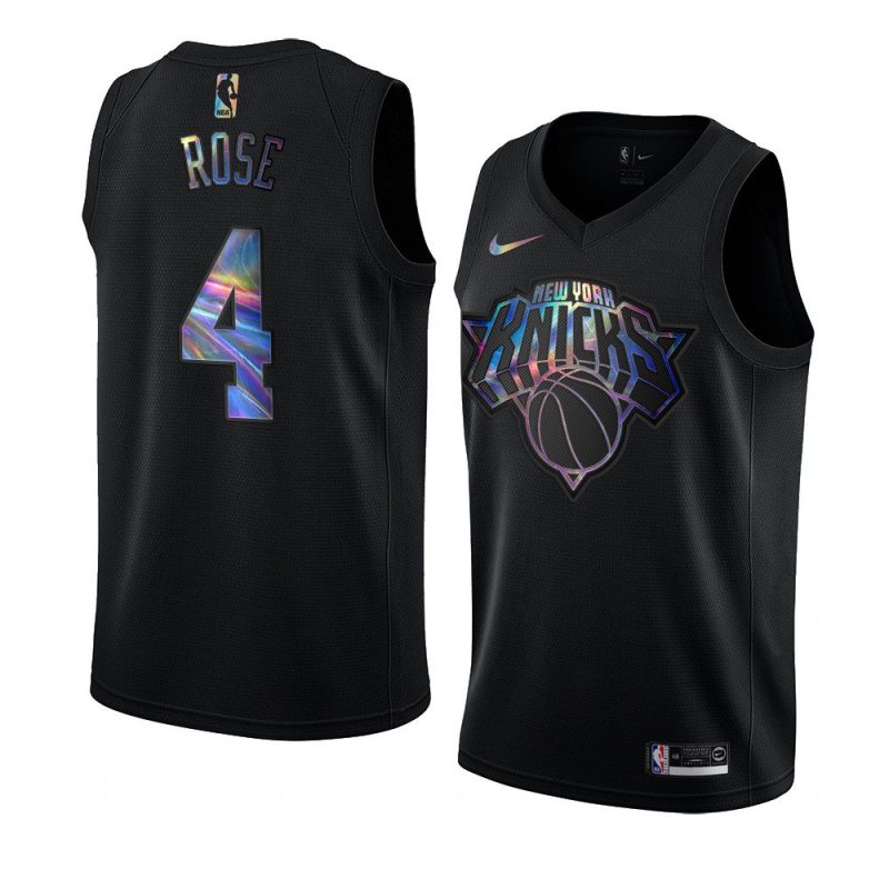 derrick rose jersey iridescent holographic black limited edition men