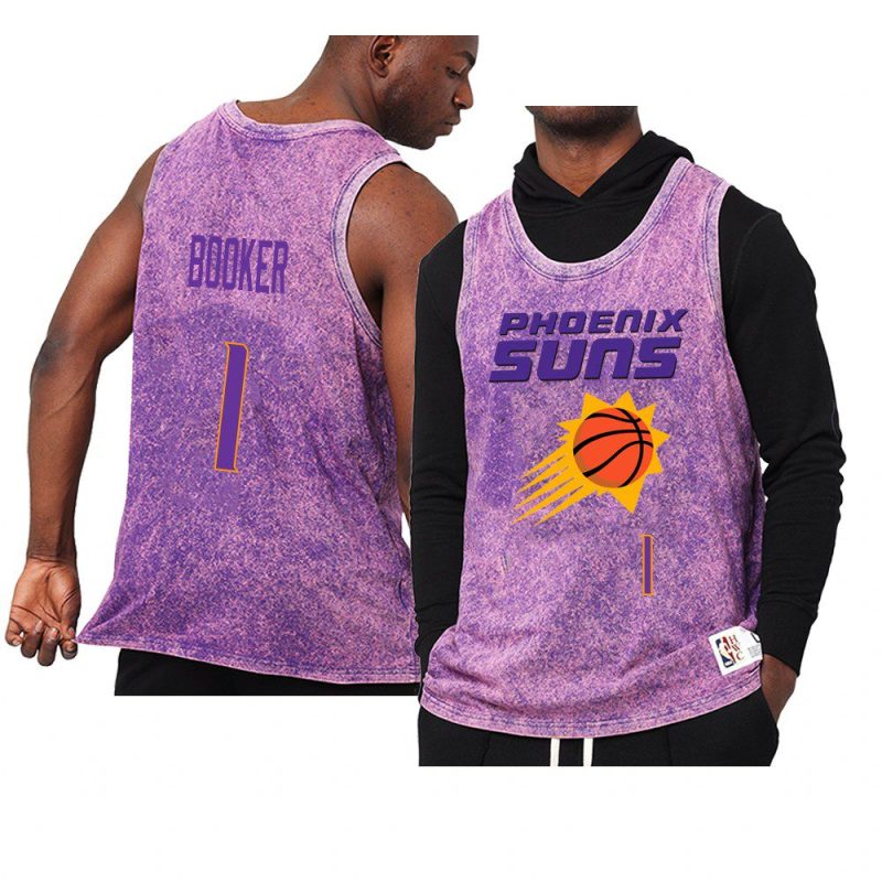 devin booker worn out tank top jersey quintessential purple