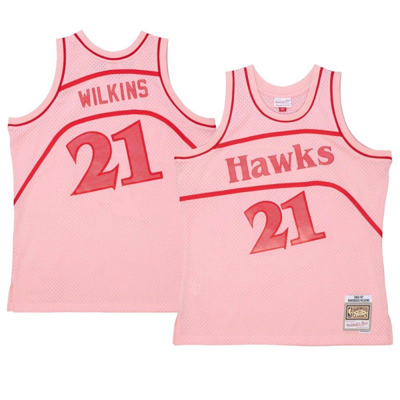 dominique wilkins hawks jersey space knit pink 1986 87 hwc