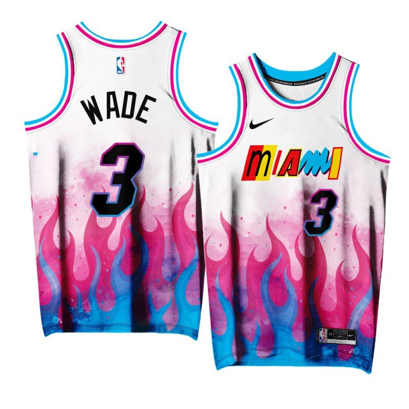 dwyane wade heat mashup flames exclusive editionjersey white