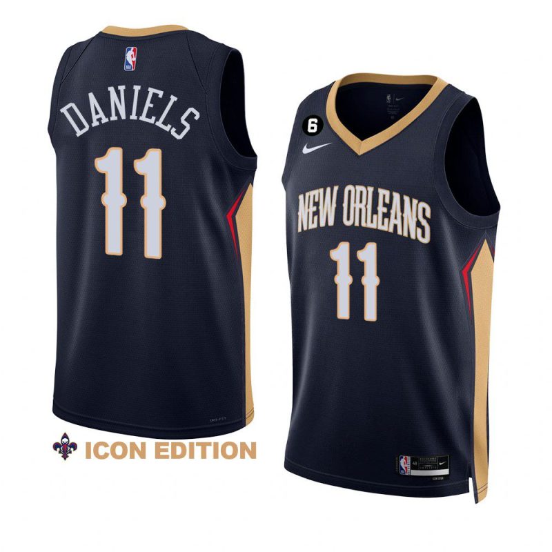 dyson daniels pelicansjersey 2022 23icon edition navyno.6 patch 0a