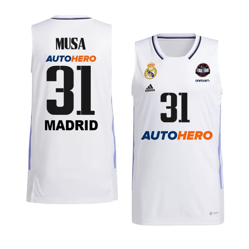 dzanan musa real madrid 11th euroleague champions home shirtjersey white