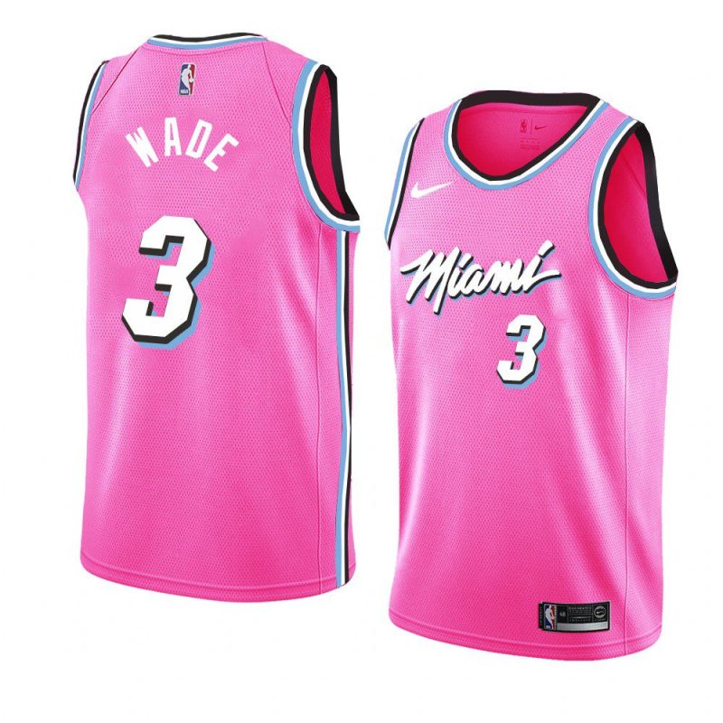 earned pink dwyane wade 2018 19 men's jersey