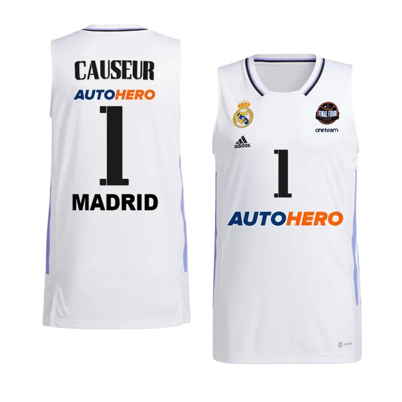 fabien causeur real madrid 11th euroleague champions home shirtjersey white