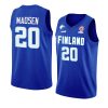 finland 2022 fiba basketball world cup alexander madsen blue away jersey