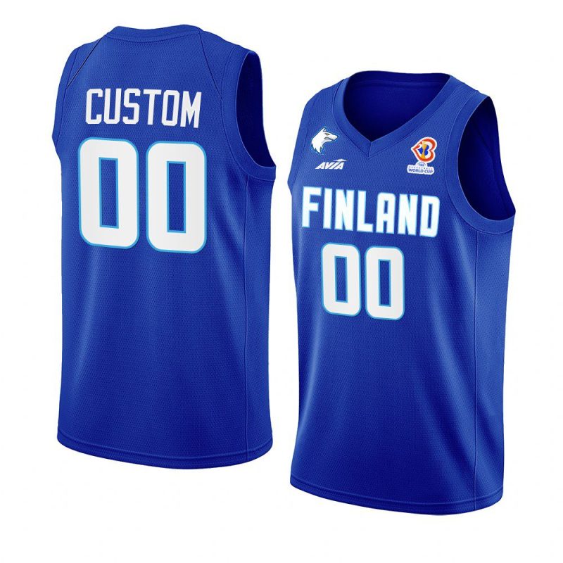 finland 2022 fiba basketball world cup custom blue away jersey