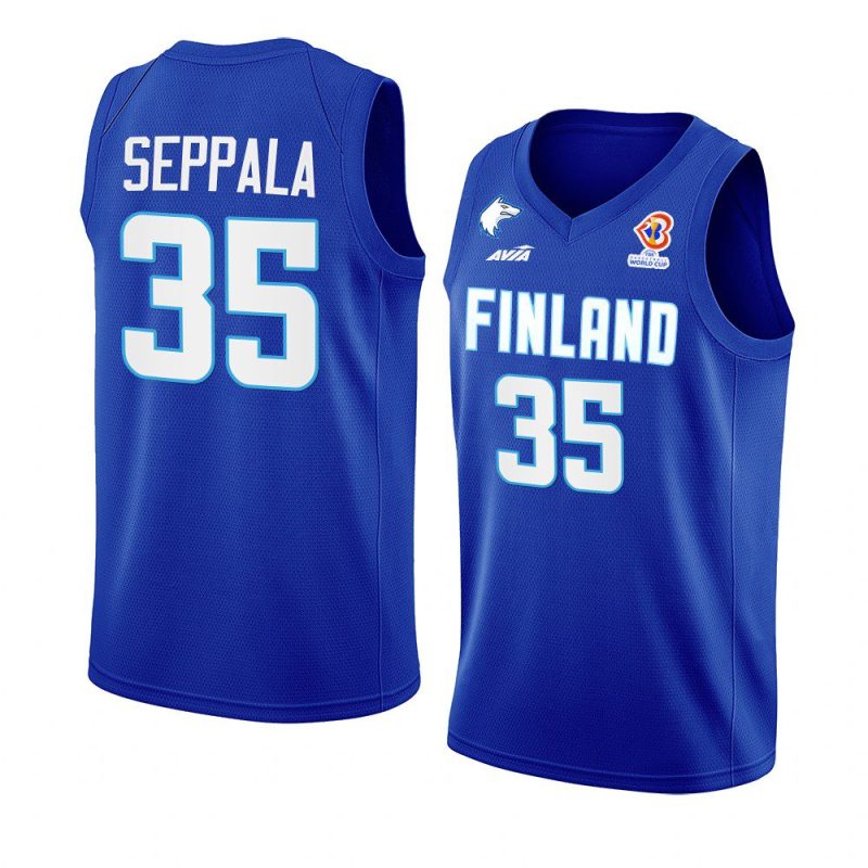 finland 2022 fiba basketball world cup ilari seppala blue away jersey