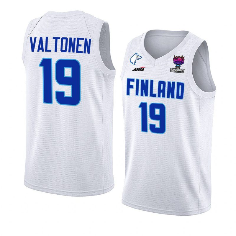 finland fiba eurobasket 2022 elias valtonen white home jersey