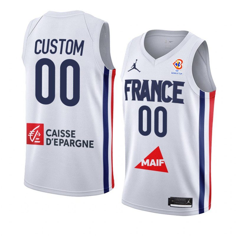 france team 2023 fiba basketball world cup custom white jersey