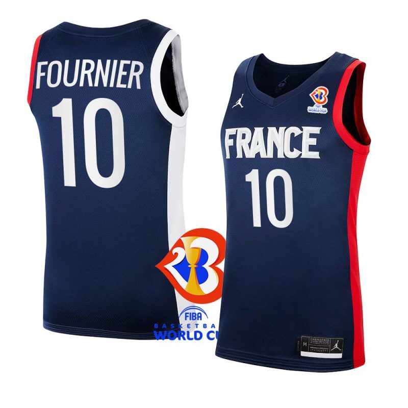 france team 2023 fiba basketball world cup evan fournier blue ffbb home jersey