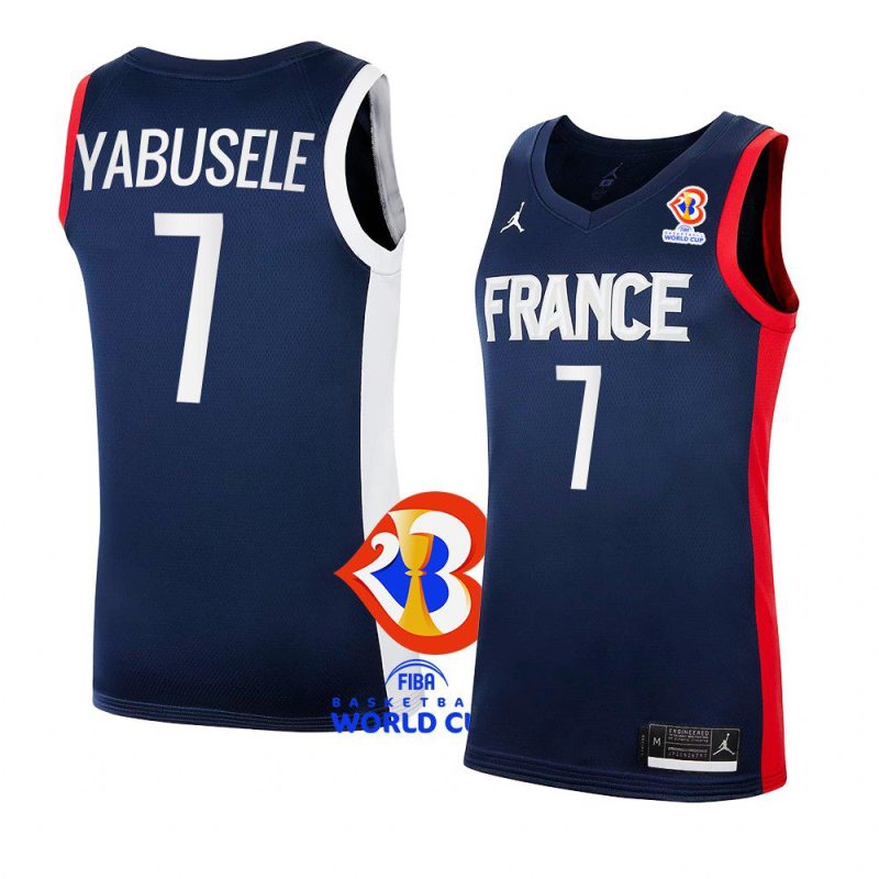 france team 2023 fiba basketball world cup guerschon yabusele blue ffbb home jersey