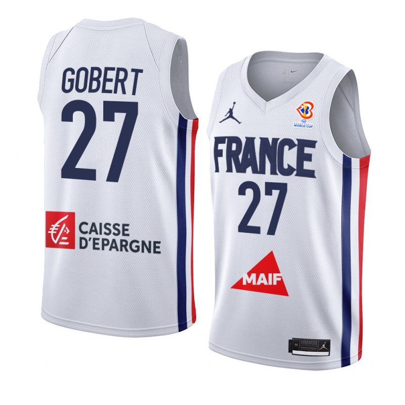 france team 2023 fiba basketball world cup rudy gobert white jersey