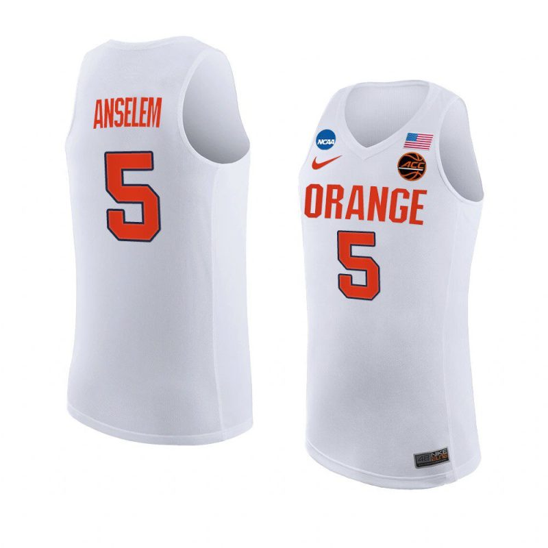 frank anselem college basketball jersey replica white