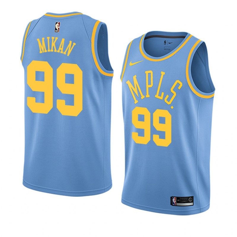 george mikan lakersjersey mpls classic blueretired number