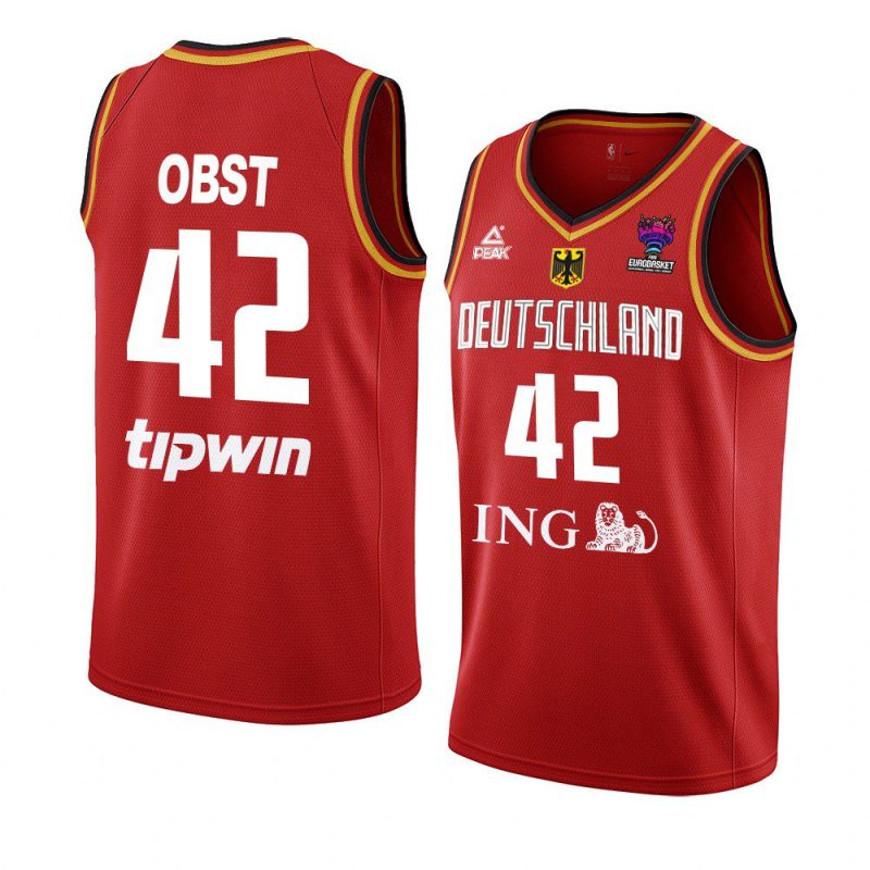 germany basketball fiba eurobasket 2022 andreas obst red jersey
