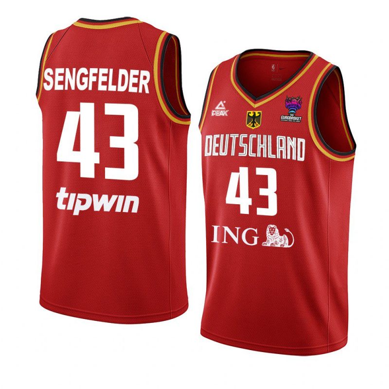 germany basketball fiba eurobasket 2022 christian sengfelder red jersey