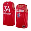 giannis antetokounmpo milwaukee bucks jersey 2020 nba all star game red eastern conference men's