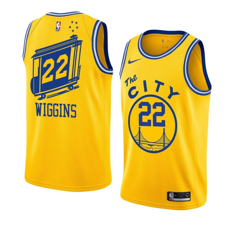 golden state warriors andrew wiggins yellow classic jersey