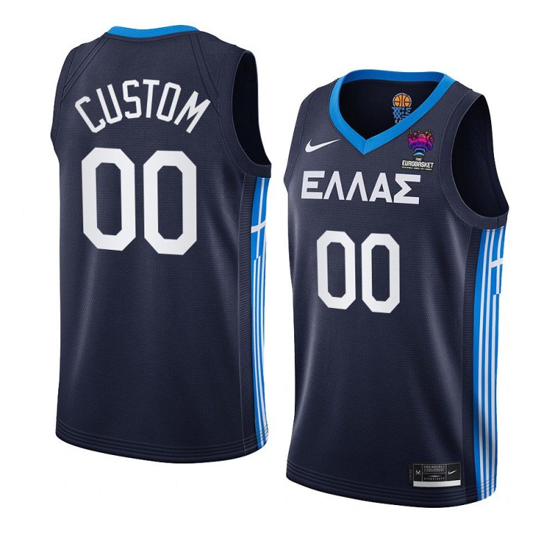 greece team eurobasket 2022 custom navy away jersey