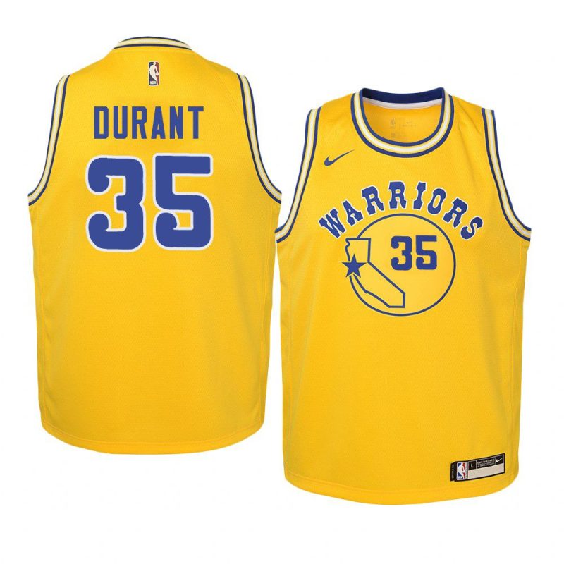 hardwood classics kevin durant jersey gold youth