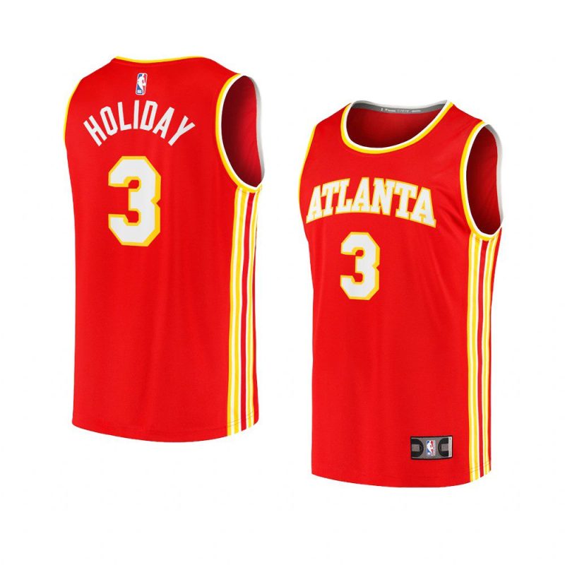 hawks aaron holiday red fast break replica icon edition jersey