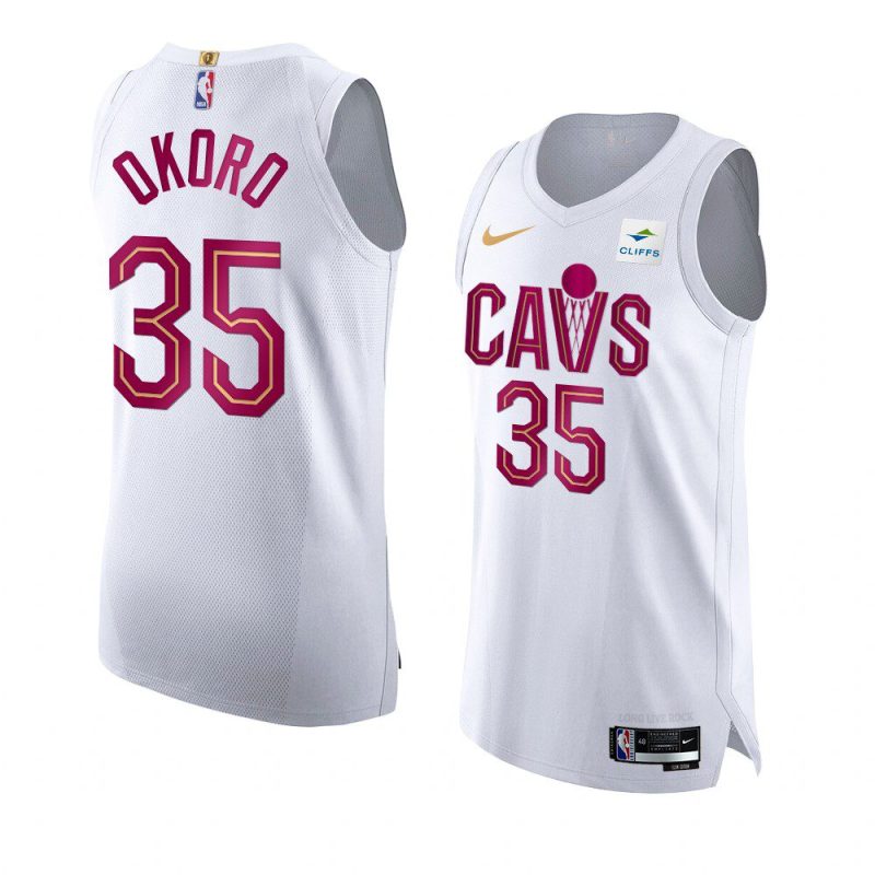 isaac okoro 2022 23cavaliers jersey association editionauthentic white