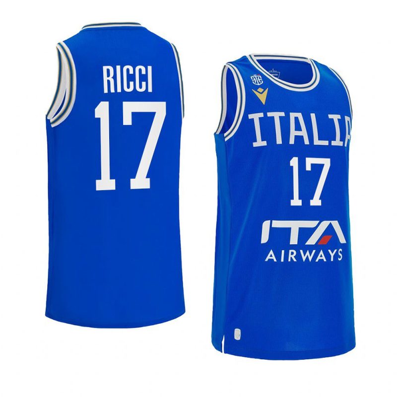 italy basketball 2023 fiba world cup giampaolo ricci blue home jersey
