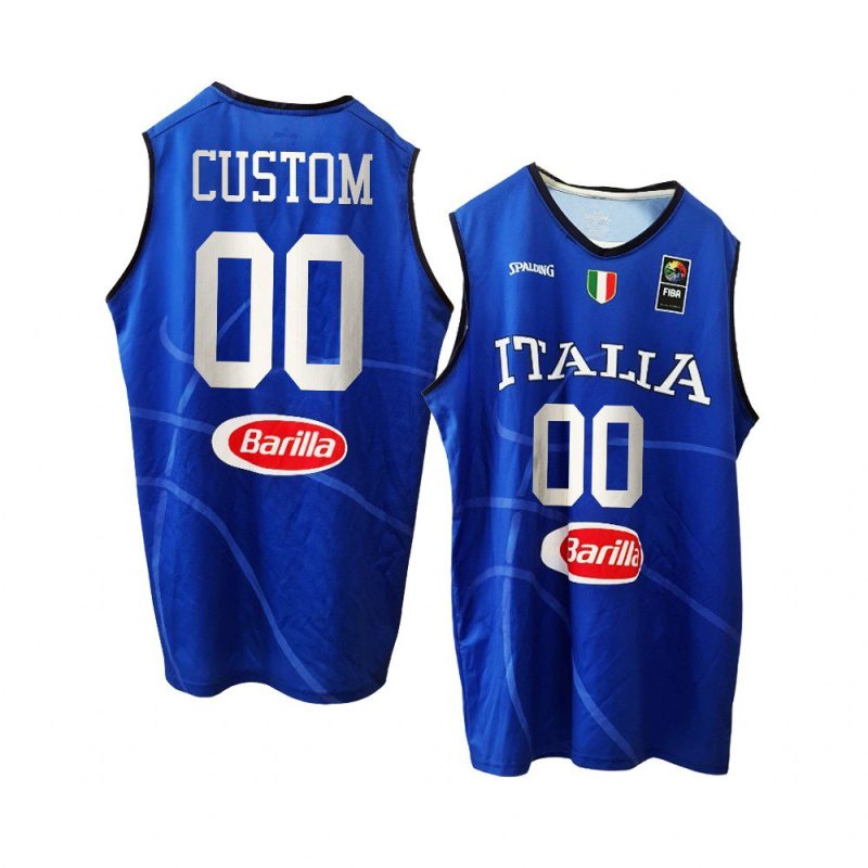 italy team 2023 fiba basketball world cup custom blue home jersey