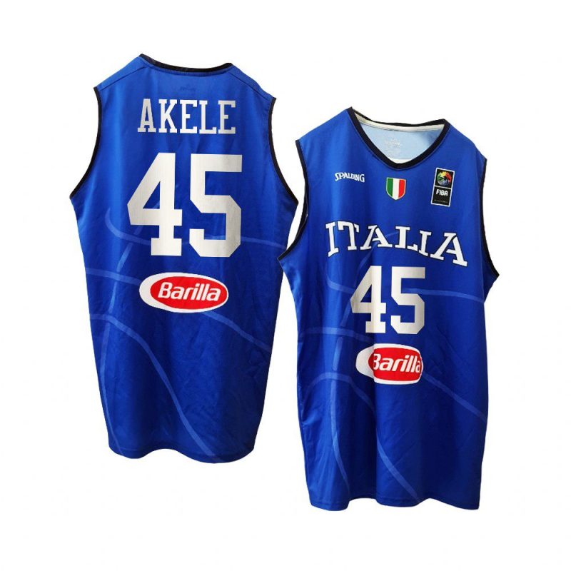 italy team 2023 fiba basketball world cup nicola akele blue home jersey