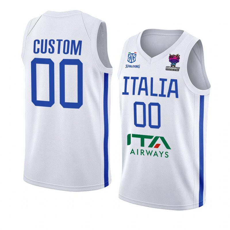 italy team eurobasket 2022 custom white away jersey