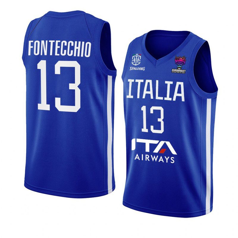 italy team eurobasket 2022 simone fontecchio blue home jersey