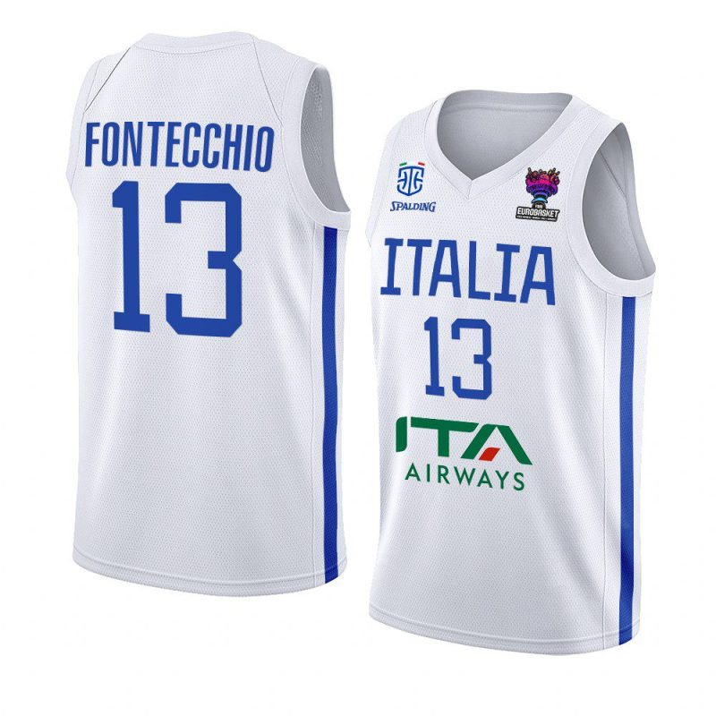 italy team eurobasket 2022 simone fontecchio white away jersey