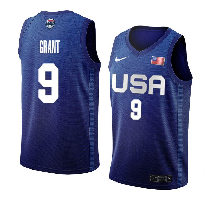 jerami grant away basketball jeysey tokyo olympics navy 2021