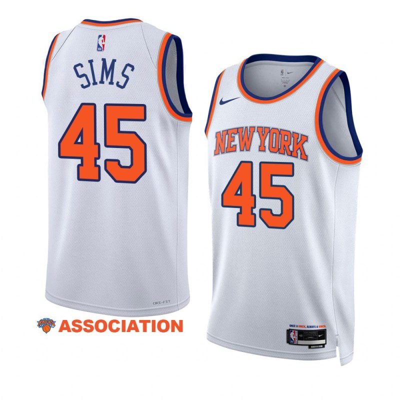 jericho sims knicksjersey 2022 23association edition whiteswingman