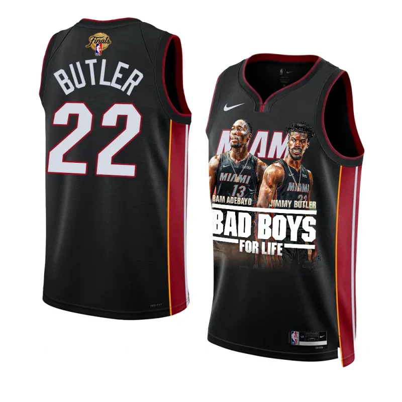 jimmy butler heat bad boys 2023 finals blackjersey print graphics