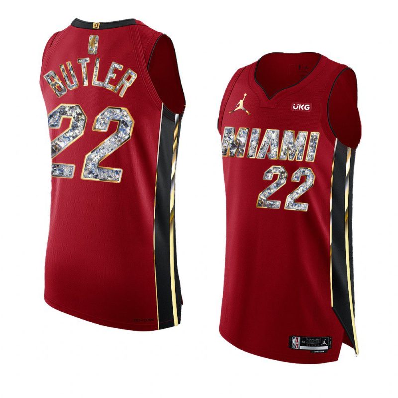 jimmy butler red nba 75th diamond badge jersey