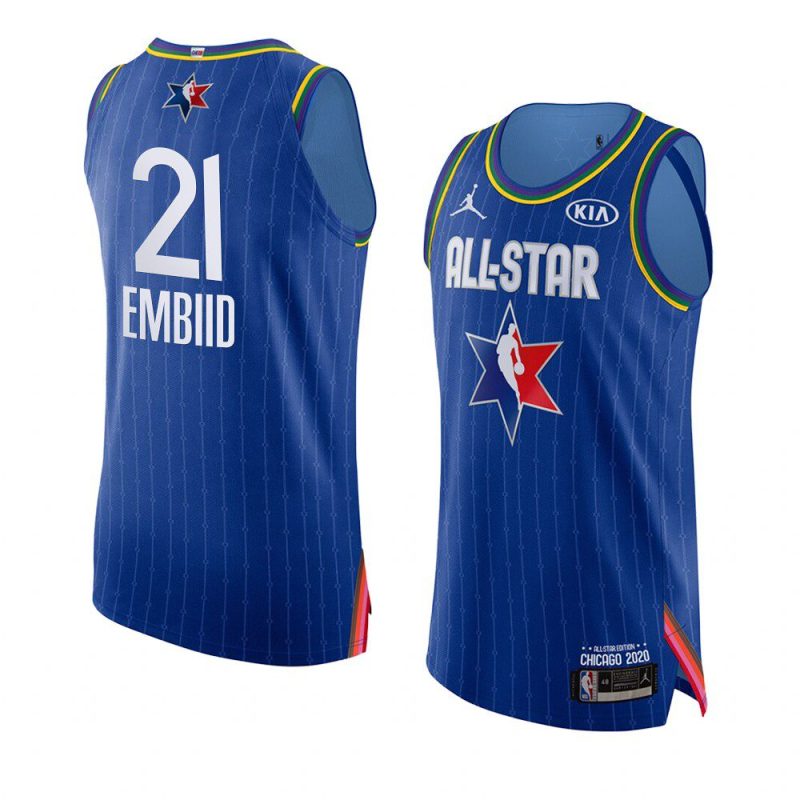 joel embiid eastern conference jersey 2020 nba all star game blue authentic men's