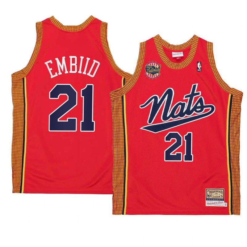 joel embiid throwback 2004 05 jersey syracuse nationals red