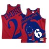 joel embiid throwback jersey blown out fashion red