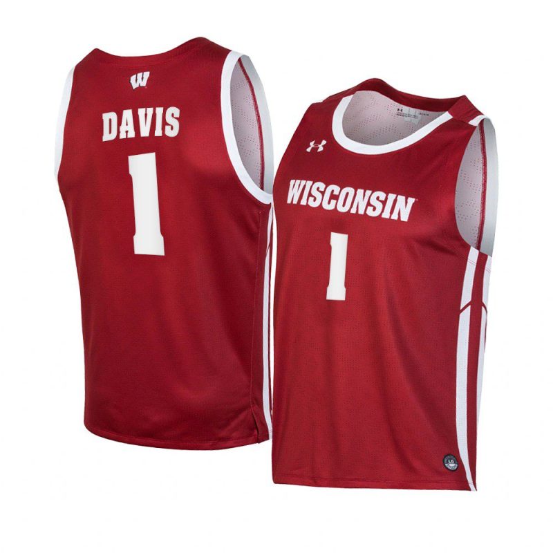 johnny davis jersey college basketball red 2022